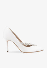 Nadira 90 Satin Crystal-Embellished Satin Pumps