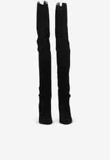 115 Lace-up Suede Leather Knee-High Boots