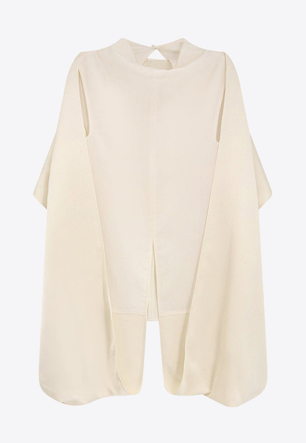 Wool-Blend Top with Cape-Detail