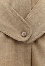 Long-Sleeved Wool Blend Blouse