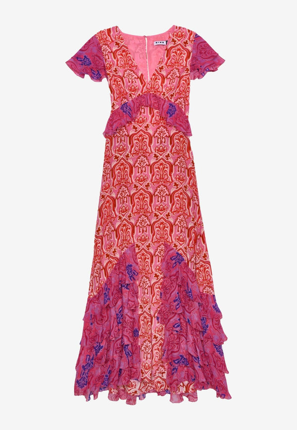Thanvi Woodblock Print Maxi Dress