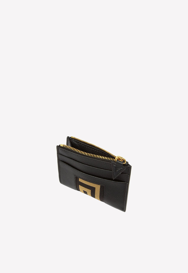 Greca Print Leather Wallet