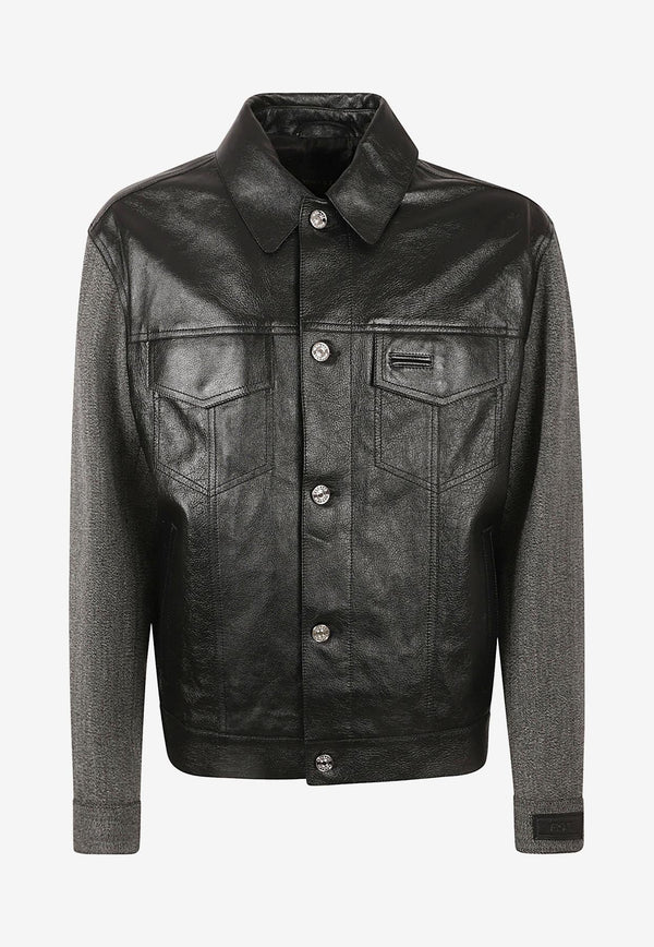 Paneled Leather Jacket