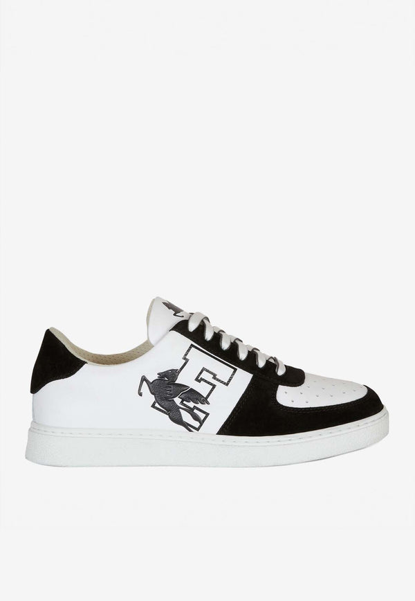 Pegaso Logo Leather Low-Top Sneakers