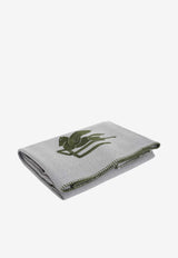 Embroidered Logo Wool Throw Blanket