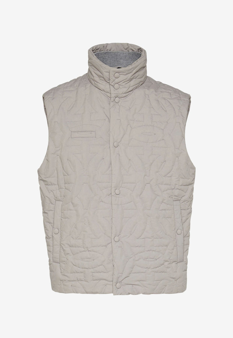 Quilted Gancini Gilet in Recycled Fabric