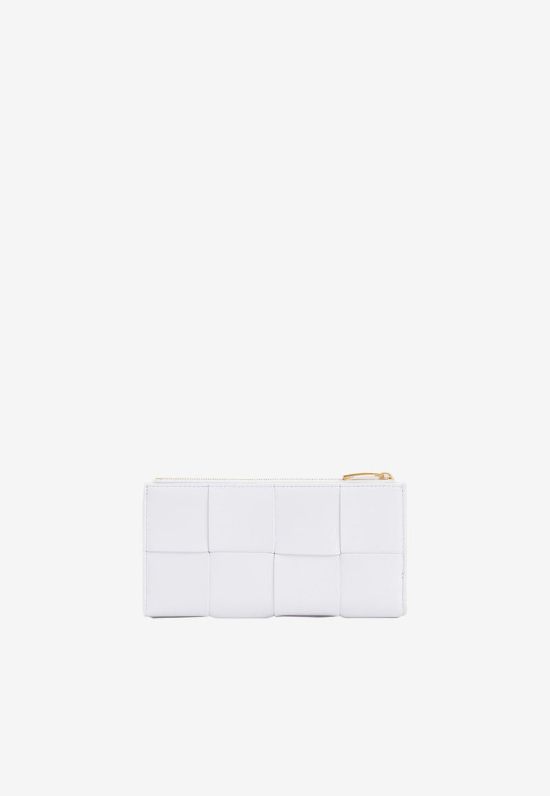 Bi-Fold Intrecciato Leather Zip Wallet