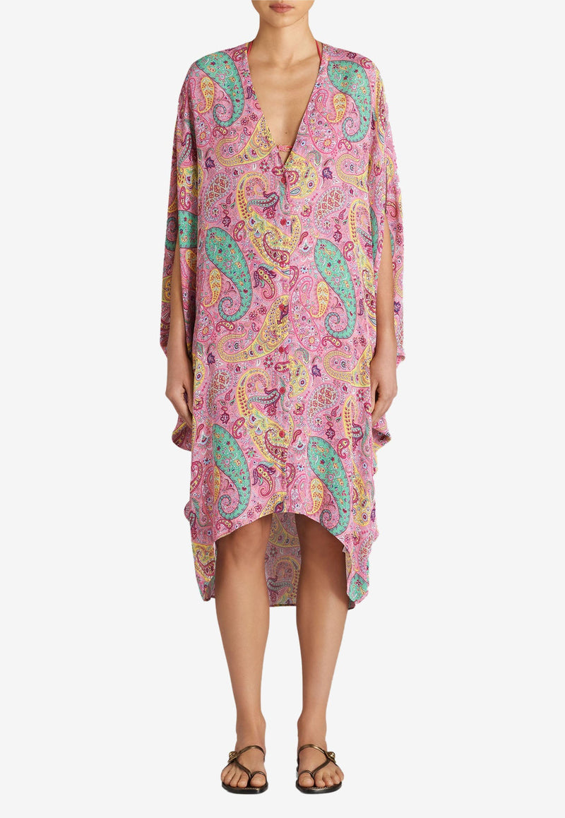 Floral Paisley Print Kaftan Dress