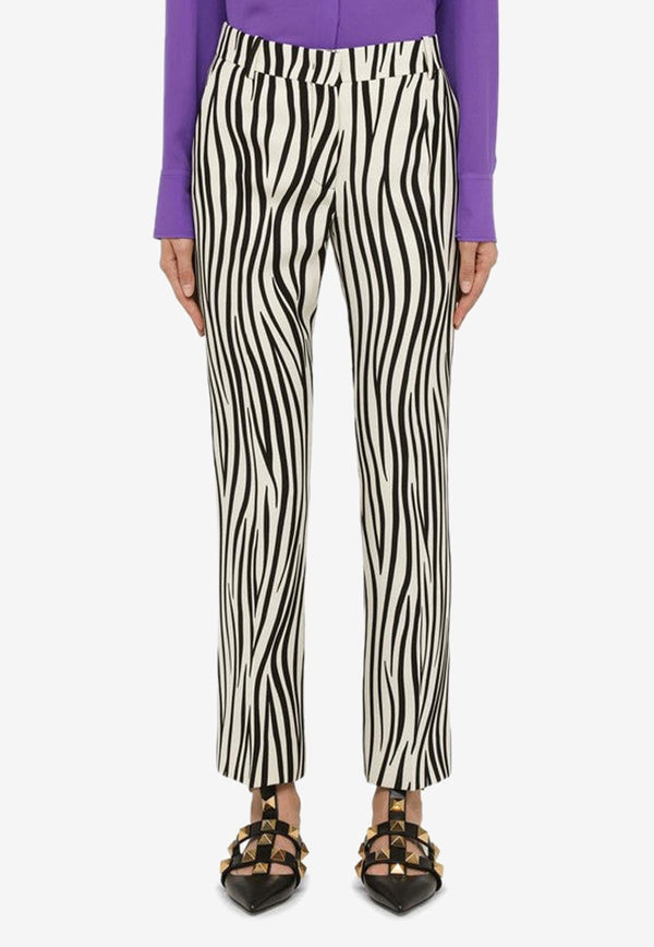 Zebra Print Slim Pants