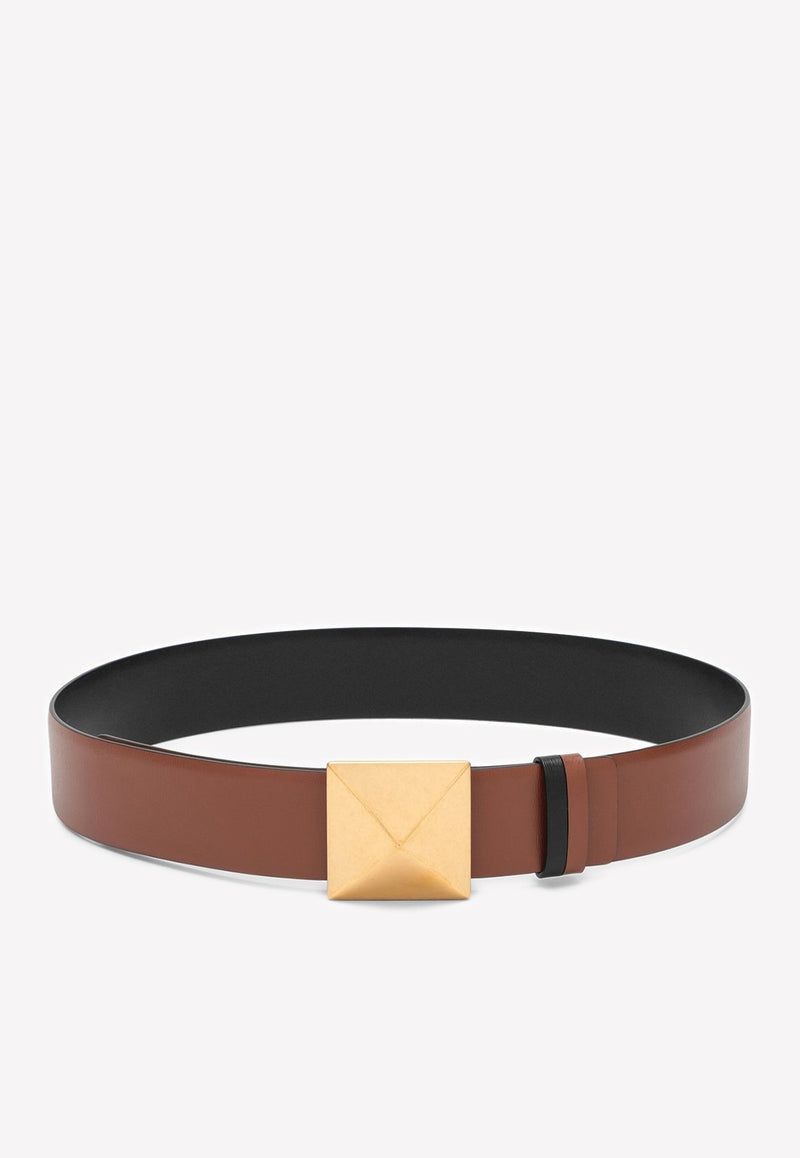 One Stud Reversible Leather Belt