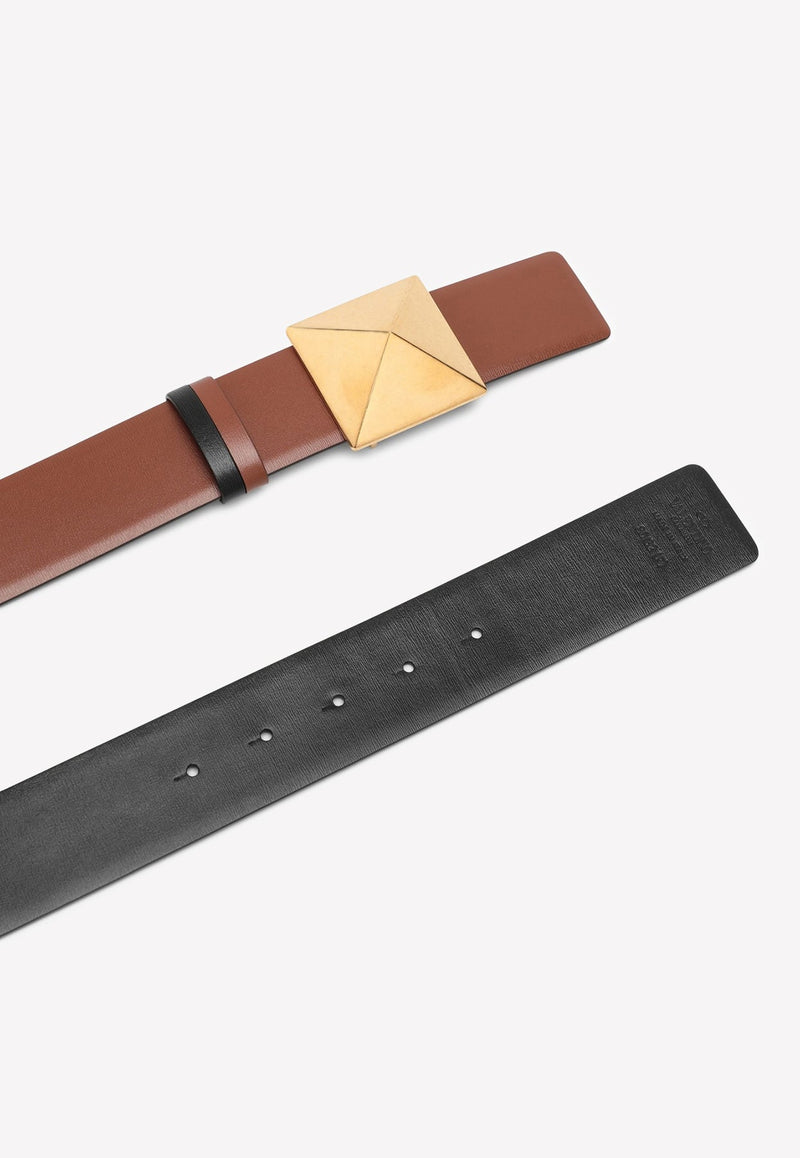 One Stud Reversible Leather Belt