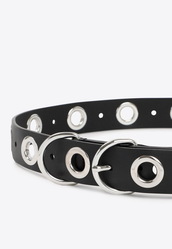 Metal Eyelets Leather Belt