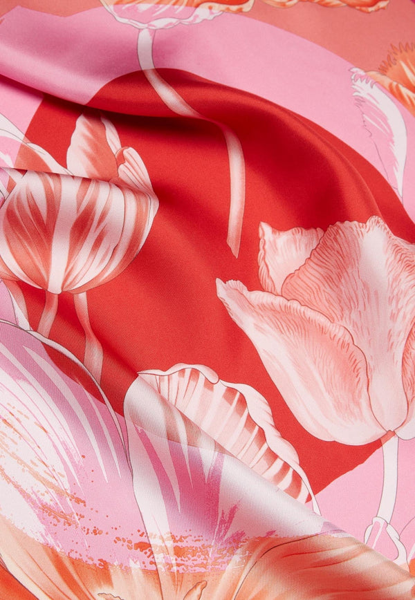 Tulip Print Silk Scarf