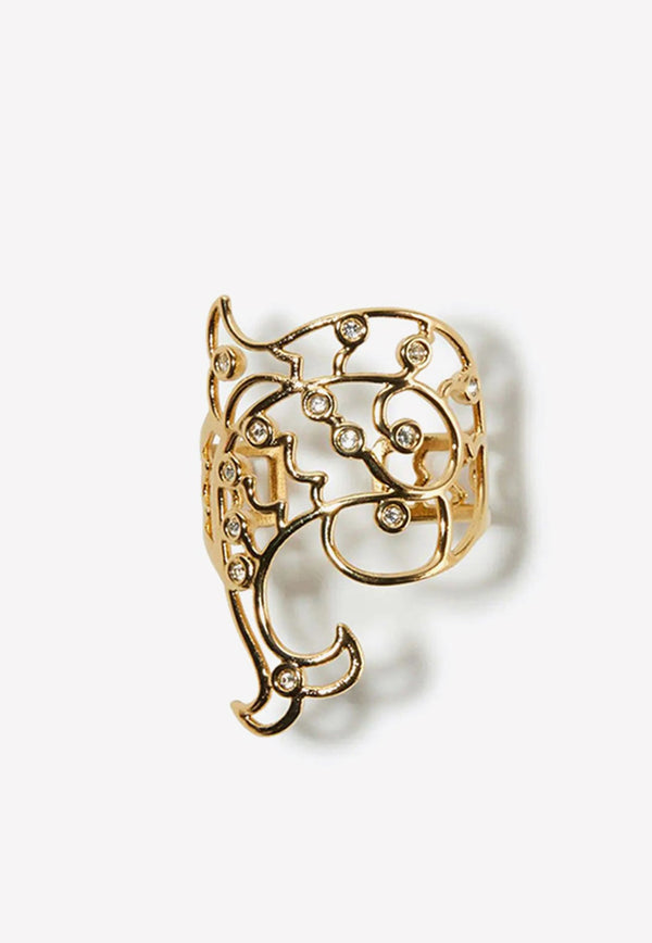 Crystal-Embellished Pucci P Ring