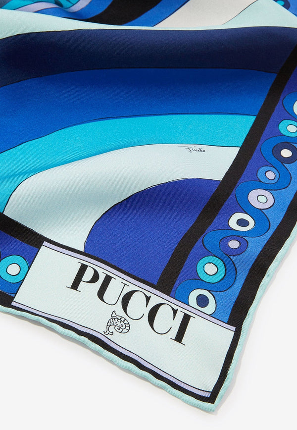 Large Patchwork-Print Silk-Twill Scarf