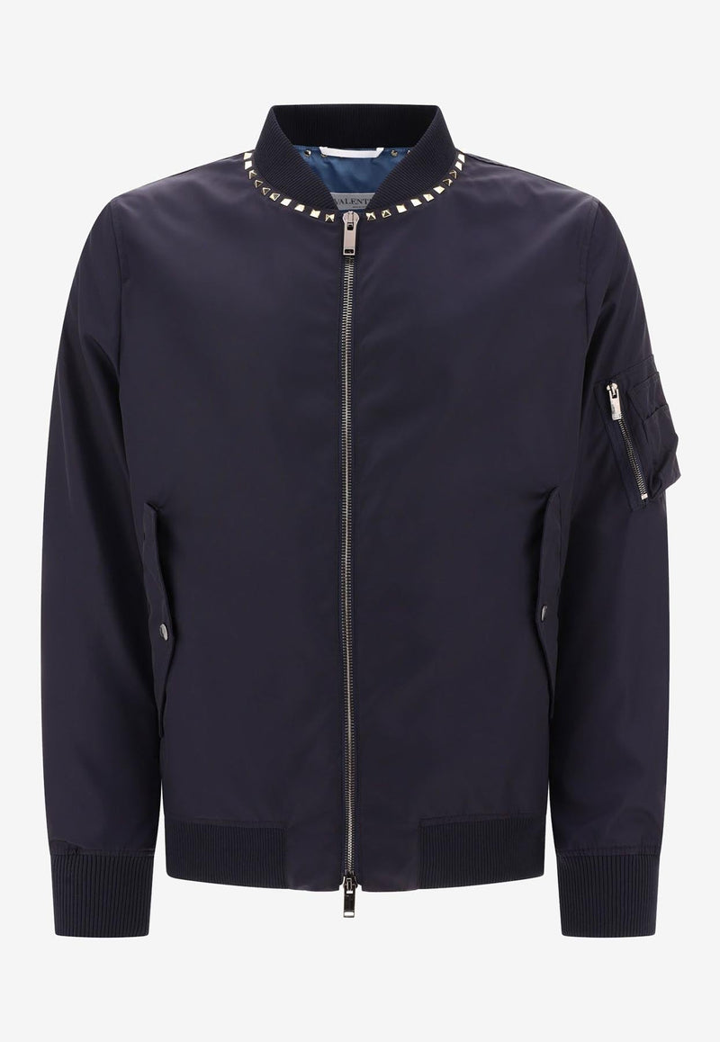 Rockstud Zip-Up Bomber Jacket