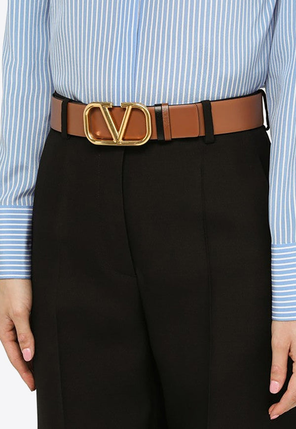 Reversible VLogo Leather Belt