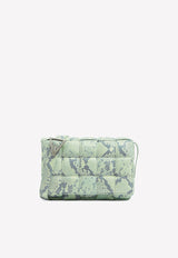 Padded Intrecciato Cassette Bag in Python Print Leather