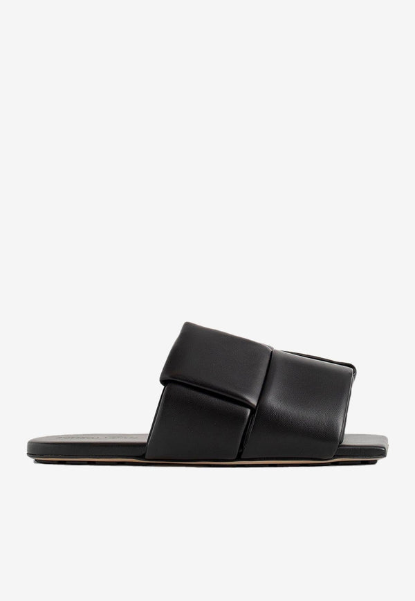 Patch Mules in Padded Intreccio Leather