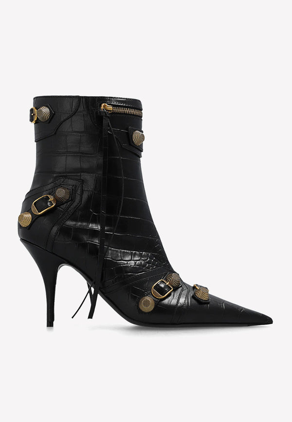 Cagole 90 Ankle Boots in Croc Embossed Leather