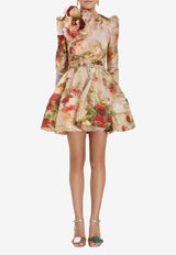 Luminosity Ruched Floral Mini Dress