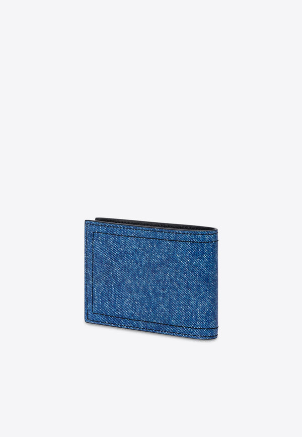 Bi-Fold Wallet in Denim Print Leather