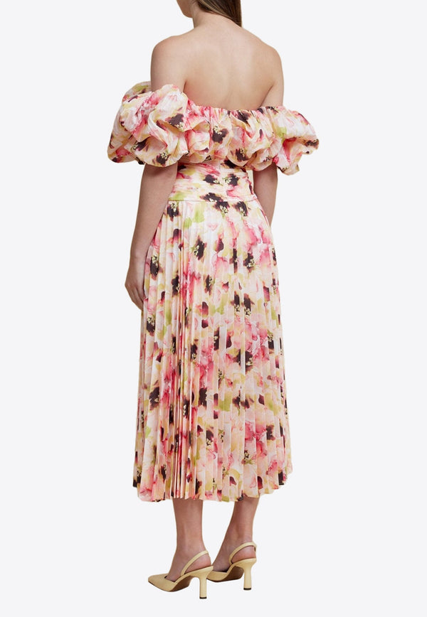 Arahura Off-Shoulder Floral Midi Dress