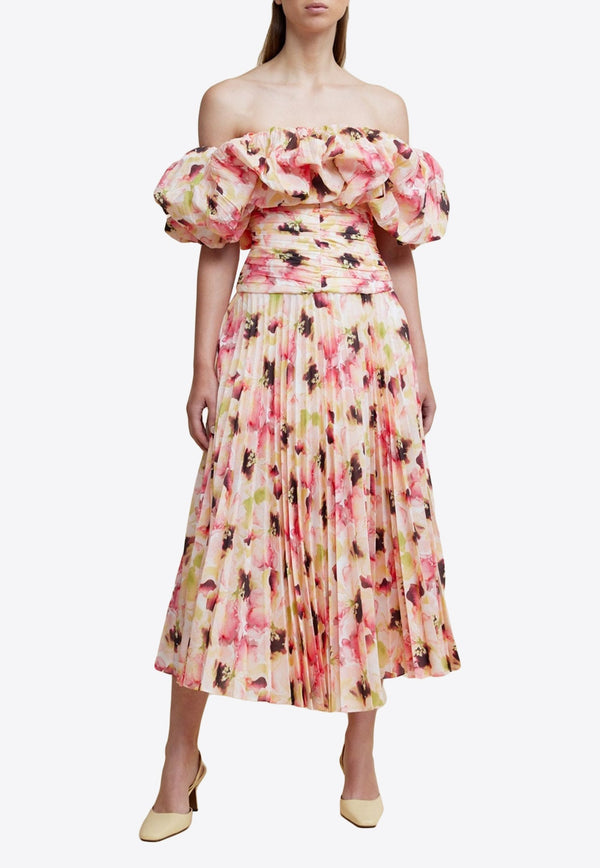Arahura Off-Shoulder Floral Midi Dress