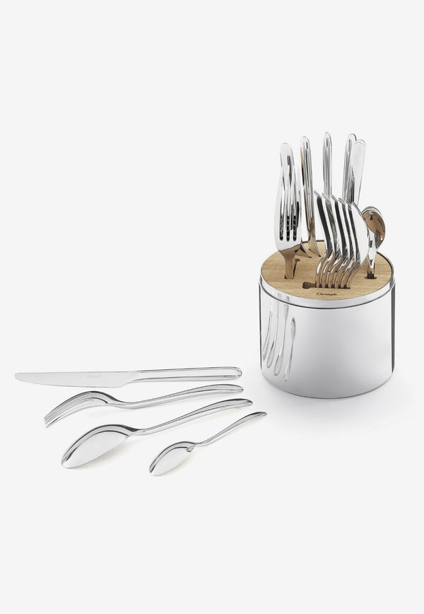 Essential Stainless Steel Flatware Set with Chest - 24 Pieces