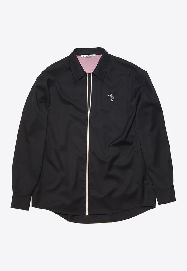 Zip-Up Wool Overshirt