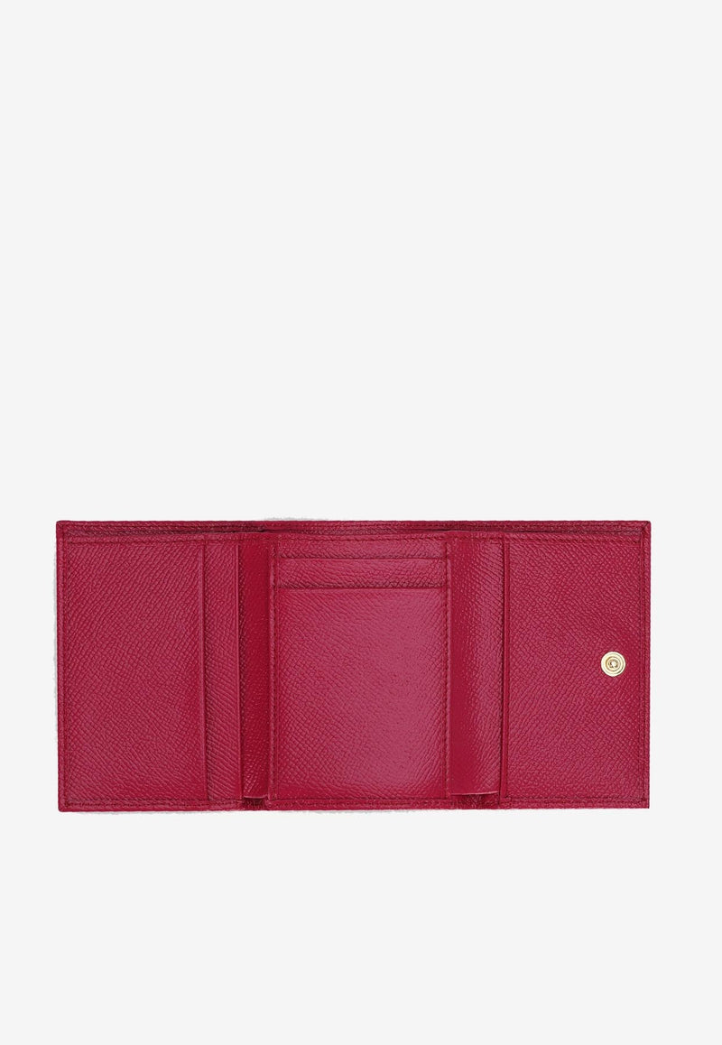 Logo Plate French-Flap Wallet in Dauphine Leather