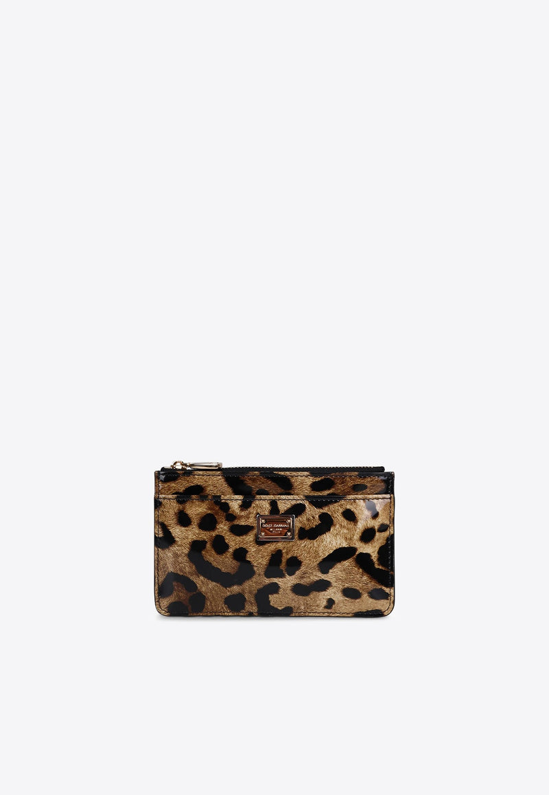 Leopard Print Zip Cardholder