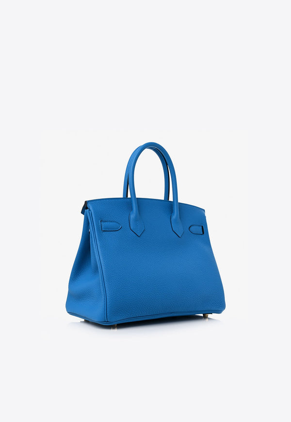 Birkin 30 in Bleu Zanzibar Togo Leather with Gold Hardware