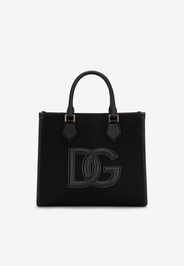 Canvas and Nappa Leather Shopper Bag