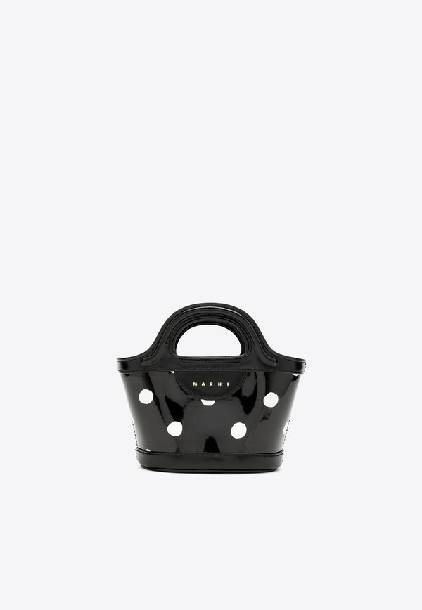 Micro Tropicalia Polka Dot Top Handle Bag in Patent Leather