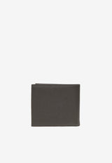 Logo Plate Leather Bi-Fold Wallet