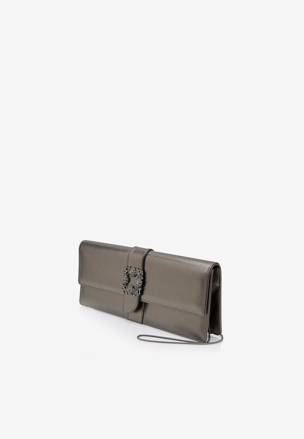 Caprilong Crystal Buckle Clutch in Nappa Leather