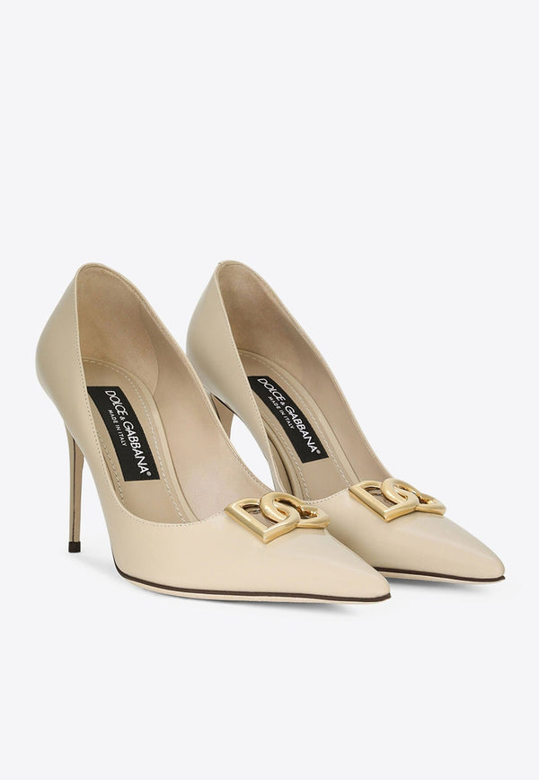 Lollo 90 Polished Leather Pumps