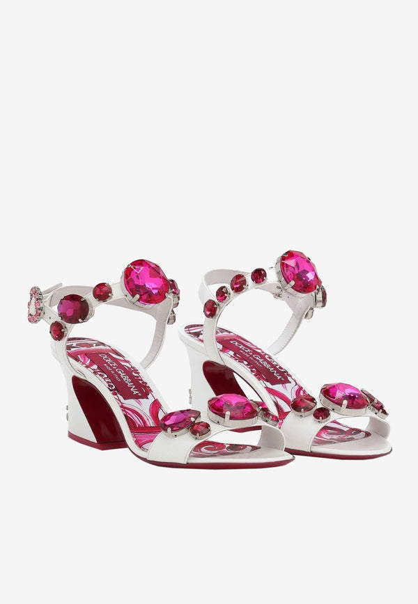 60 Embellished Sandals in Patent Leather