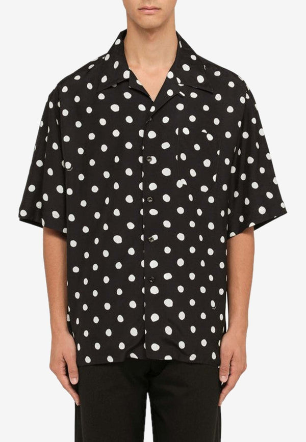 Polka Dot Print Bowling Shirt