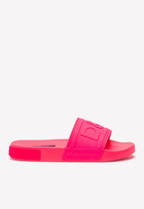 D&G Logo Fluorescent Rubber Beach Slides