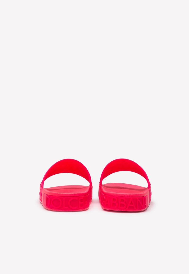 D&G Logo Fluorescent Rubber Beach Slides