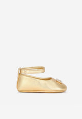 Baby Girls DG Ballet Flats in Metallic Nappa Leather