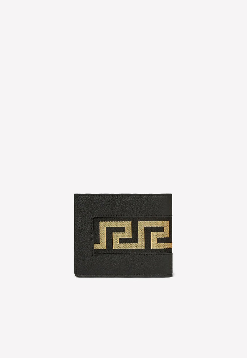 Greca Ribbon Leather Bi-Fold Wallet