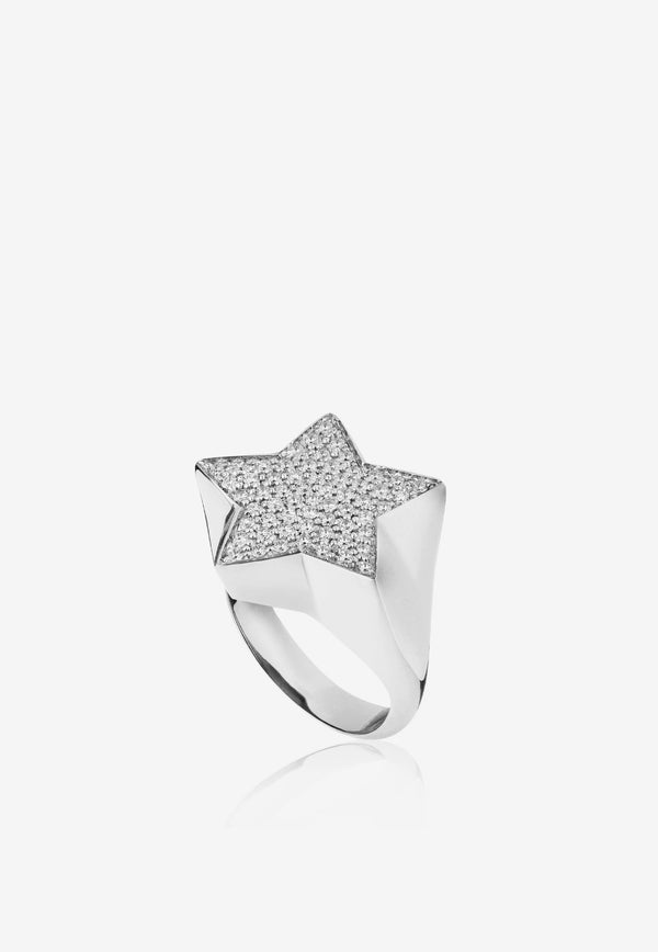 Special Order - Star Diamond Paved Ring in 18-karat White Gold