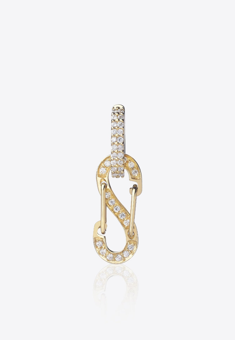 Special Order - Small Romy Diamond Pave Single Earring in 18K Yellow Gold