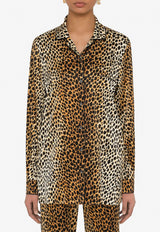 Animal Print Pajama Shirt in Silk