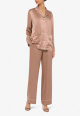 DG Embroidered Pajama Shirt in Satin