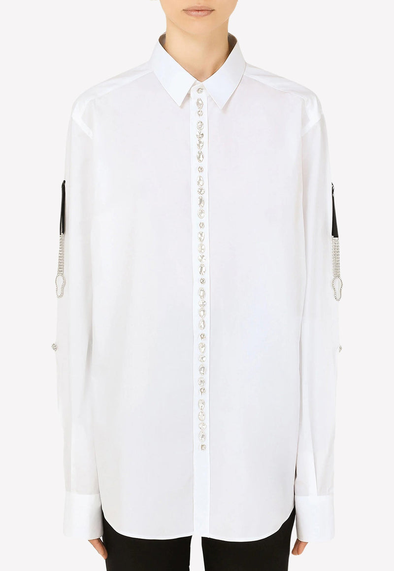 Crystal-Embellished Cotton Shirt