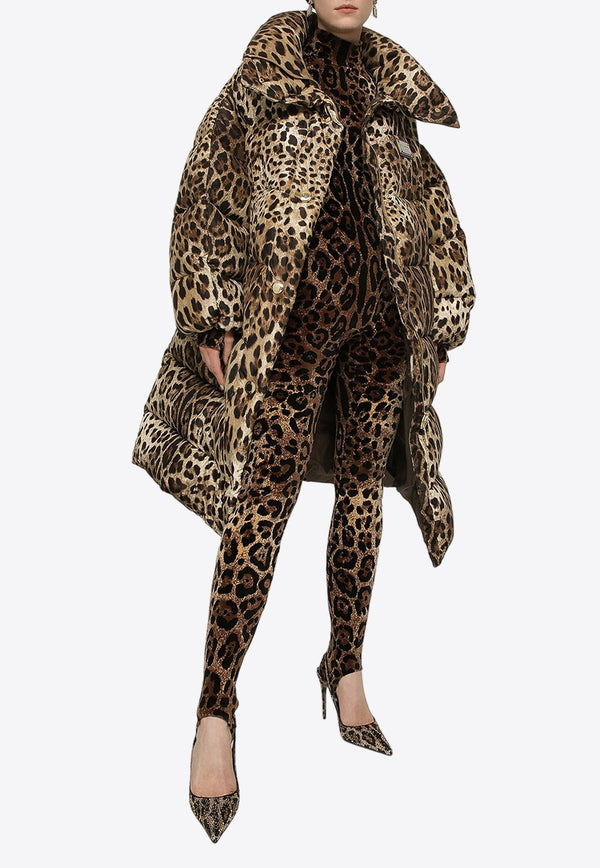 Leopard Print High-Neck Jumpsuit